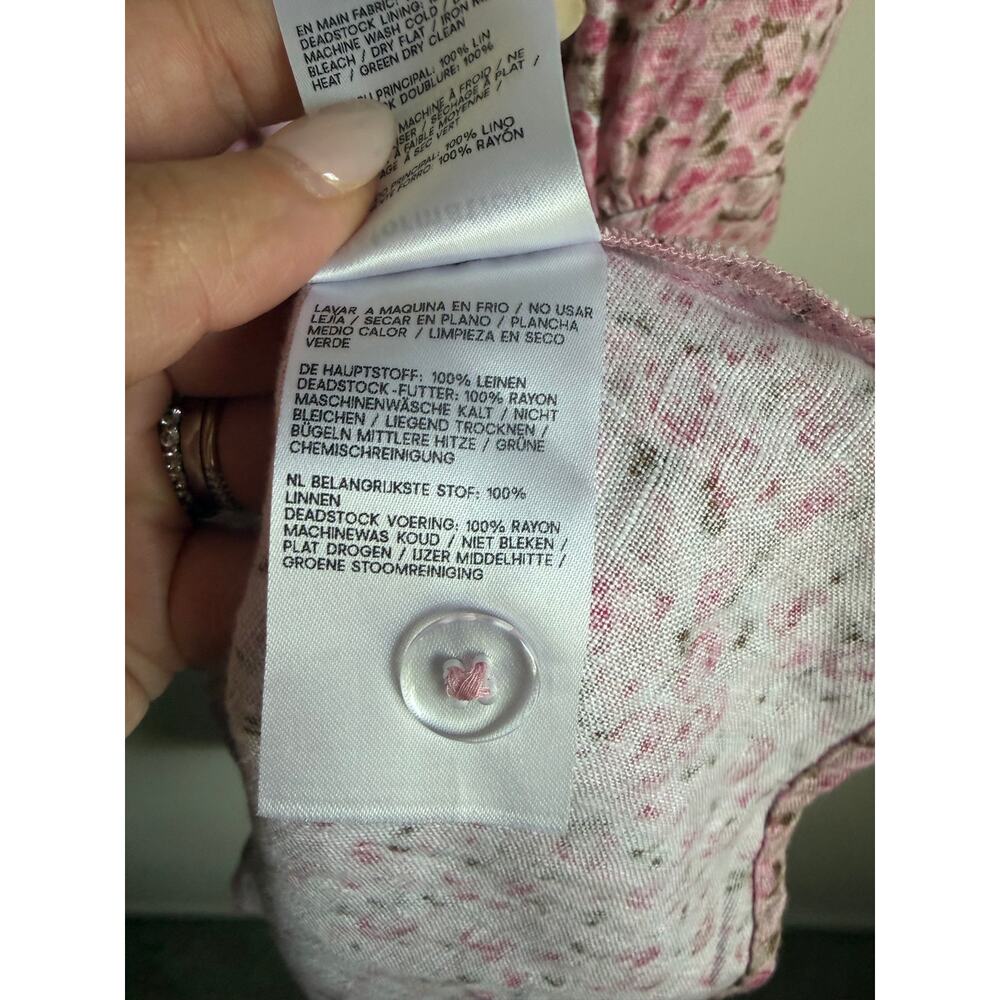 Reformation Daria Linen Sleeveless Mini Fit & Flare Dress Rosin Pink  Women's 4 - Picture 10 of 13